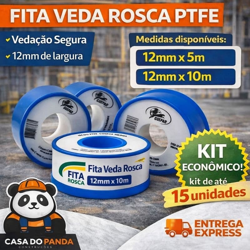 Fita Teflon Veda Rosca Kit Com até 15 Unidades Guepar Para Torneira, Chuveiro e Hidráulicas Em Geral