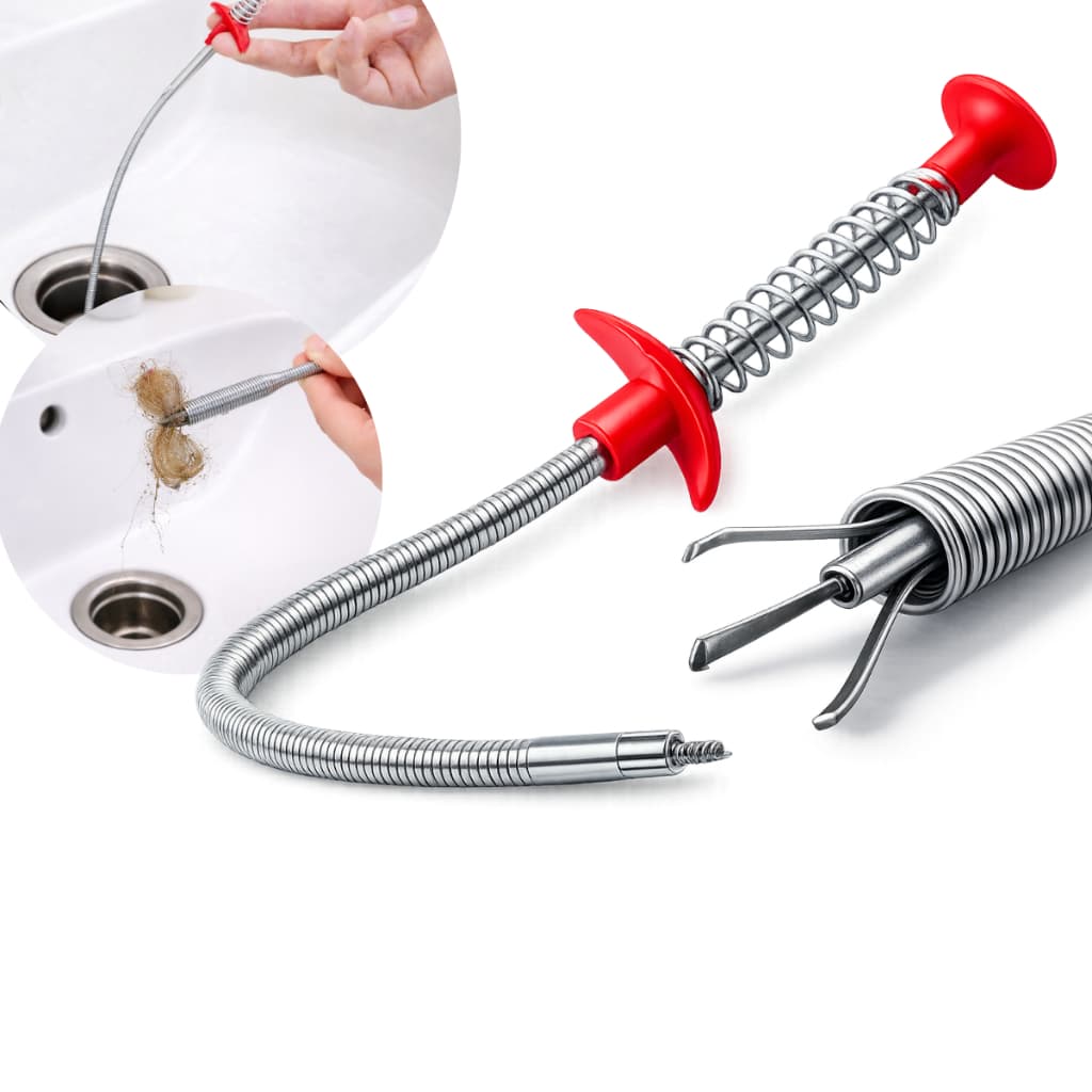 Desentupidor Pinça Flexível 60cm Inox Remove Cabelos Resíduos E Objetos Em Ralos E Pias