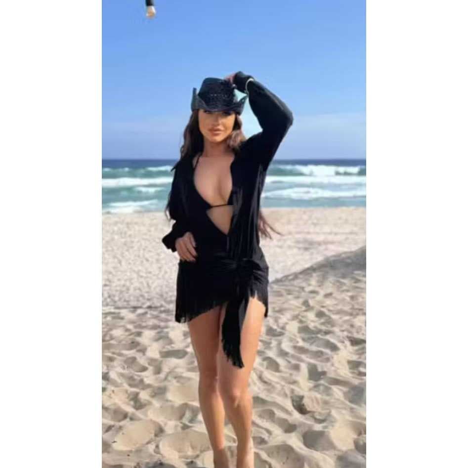 Canga de Praia de Franjas  Chique  blogueira | Saída de Praia para Resort piscina