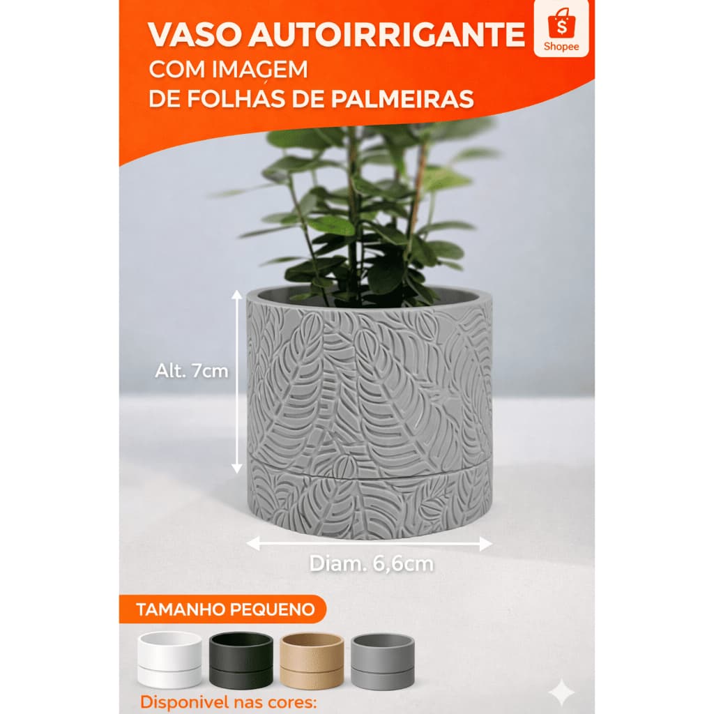KIT 2 Vasos Auto irrigante Texturizado -Vaso Decorativo Costela de Adão Minimalista Minis, Pequenos  OU Médios
