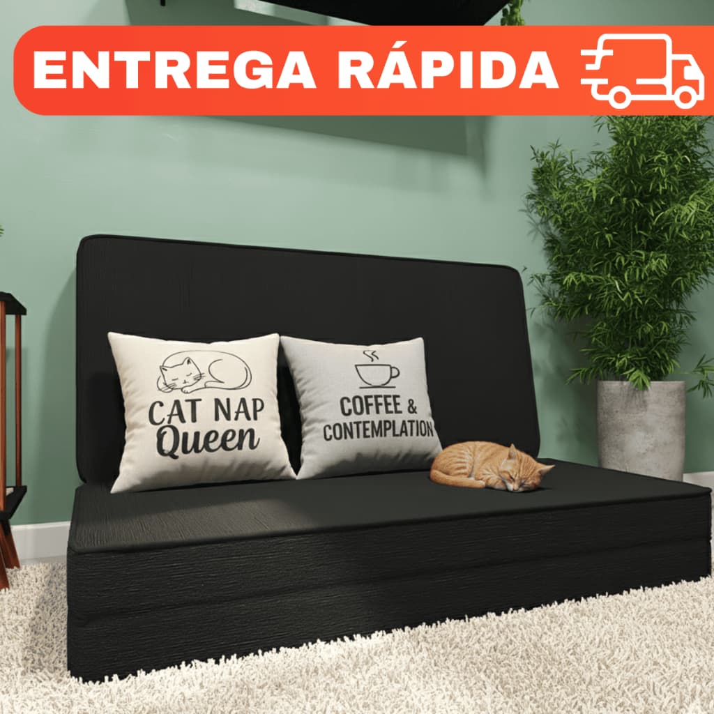 Puff Colchonete Dobrável / Sofá 3 em 1 Casal Cama Multiuso Pufe Colchonete PREMIUM - Love&Home