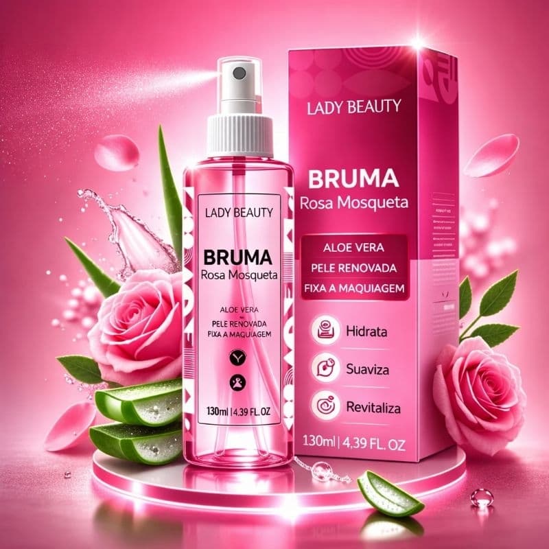 Bruma Facial Fixadora -Rosa Mosqueta/Lady Beauty Matte/ fixador de maquiagem spray/ efeito duradouro