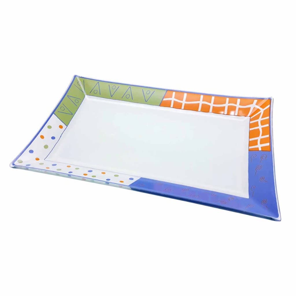 Travessa de Vidro Retangular 33x20cm Decorativa Prato Doces Petiscos e Decoração