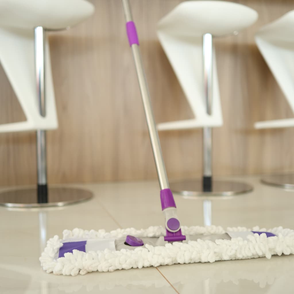 Rodo Mop Limpa Pó Cabo Retrátil Em Aço Inox 1,52 metros Refil 55cm - Flytex