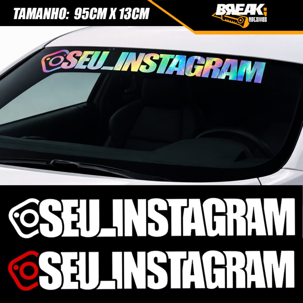 Adesivo Personalizado Instagram para Parabrisa