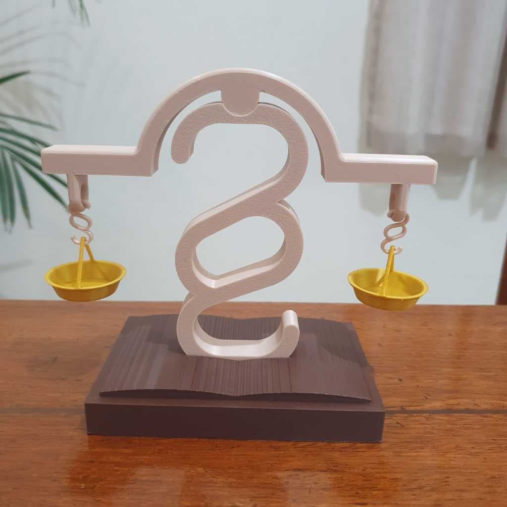 Escultura Símbolo da Advocacia - Profissões – Justiça - Decoração Casa Sala Escritório Impressão 3D