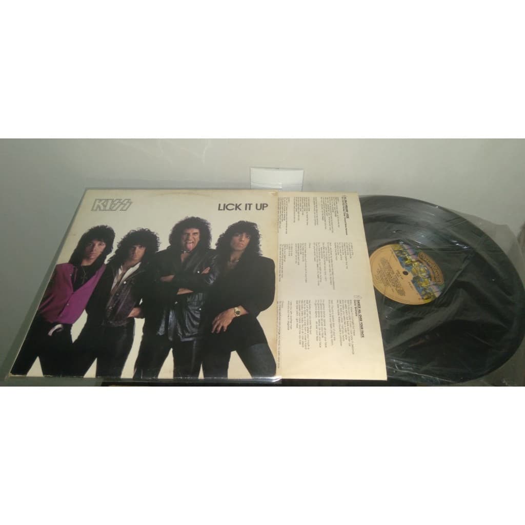 LP Kiss Lick It Up Disco Vinil Nacional Com Encarte 1983