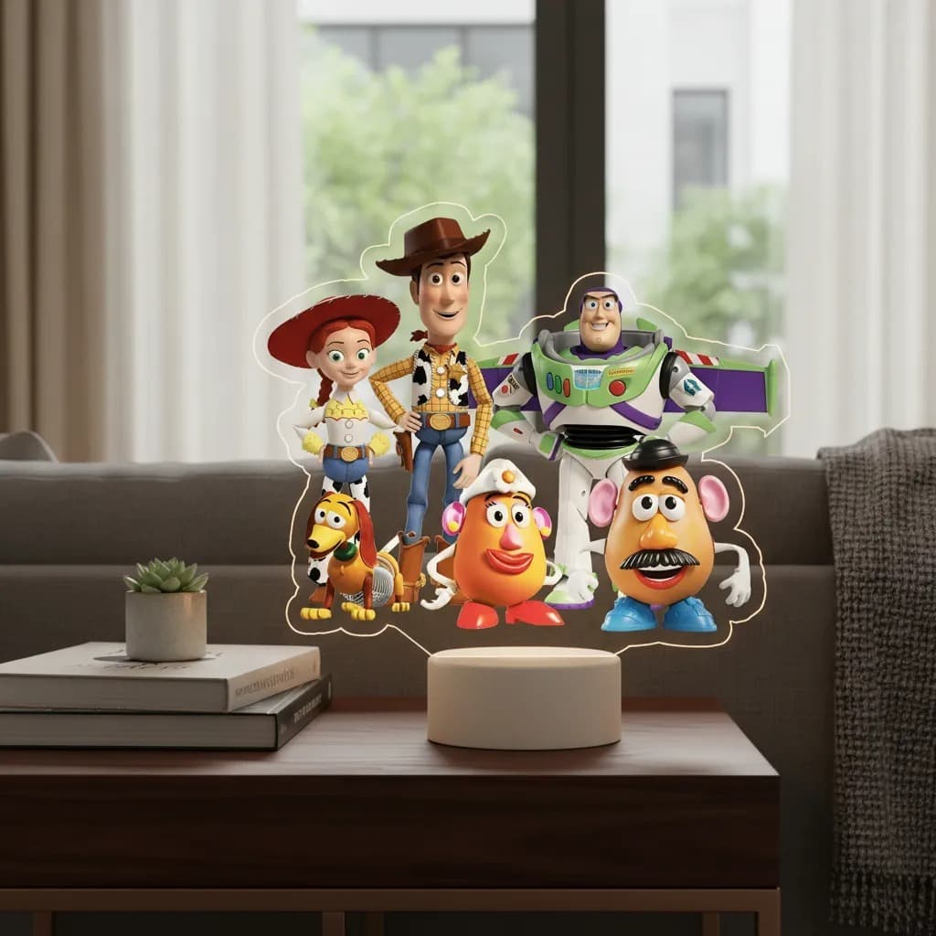Luminária LED UV Colorida Toy Story Woody Buzz Presente Criativo