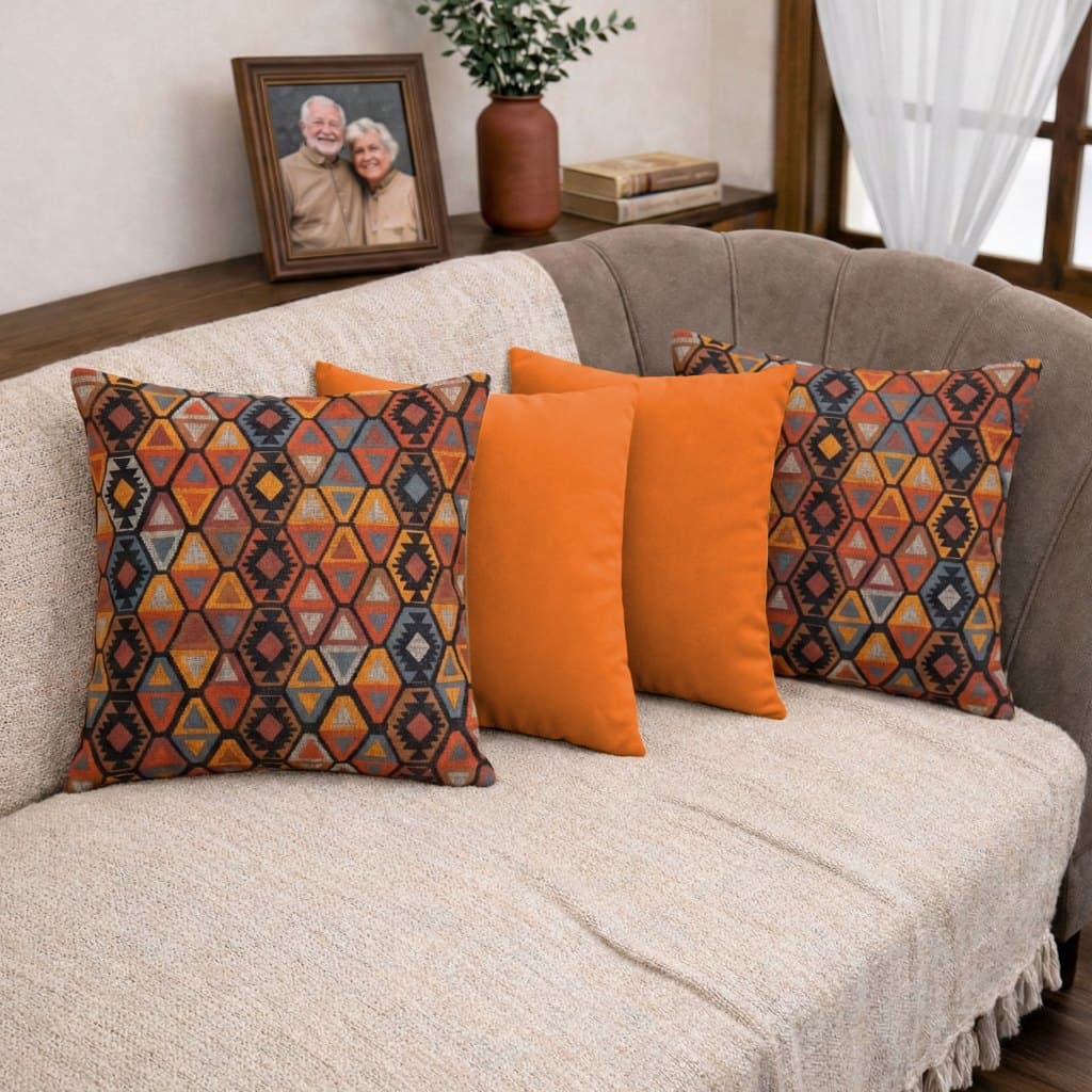 04 Almofadas Com Refil Floco de Espuma Ziper Invisivel Estampadas Decorativas - Anti Bolinha Full