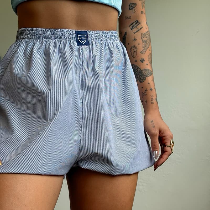 Short Básico Feminino Verao Cores Pasteis Shortinho Soltinho Listrado Xadrez Alfaiataria Blogueira Moda Feminina