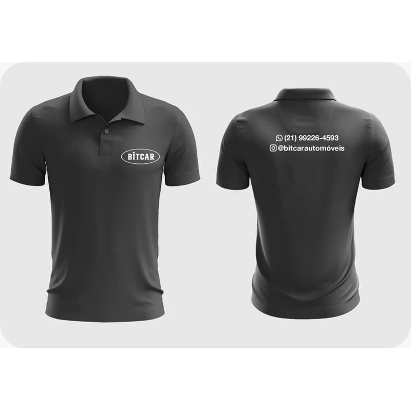 Camisa polo com logo bordado no peito e nas costas - PERSONALIZADO BORDADO