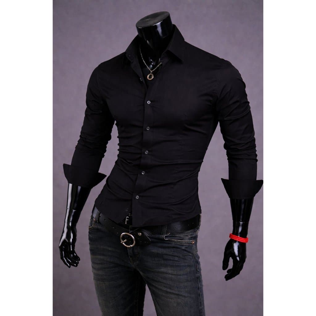 Camisa Social Slim Masculina Luxo Blusa Manga Longa De Botão Não Amarrota