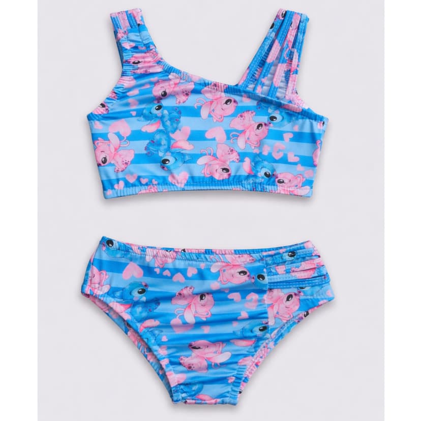 Conjunto Biquini Infantil Feminino Stitch Praia Piscina Confortável Bikini proteção UV50 2 a 16 anos