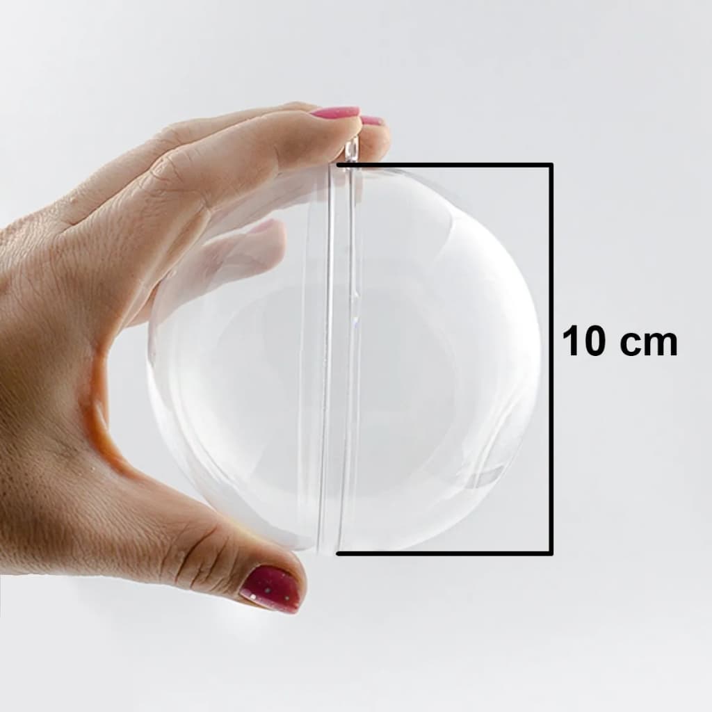 5/10/15 Bola Acrílica Esfera - 10cm - Transparente, Lembrancinha, Decoração de natal, etc