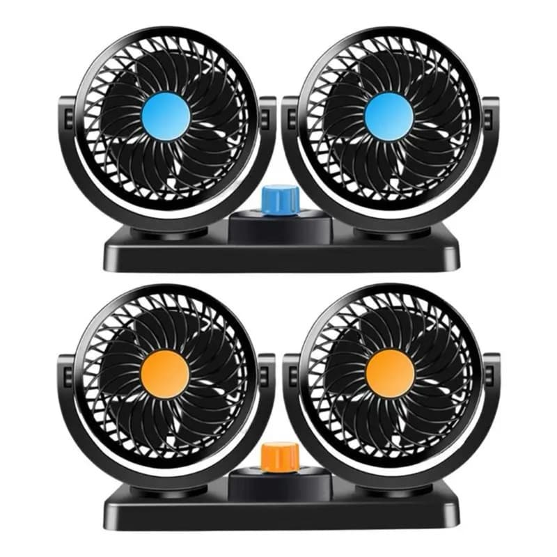Ventilador Portátil Automotivo Duplo Cabeçote para Carro