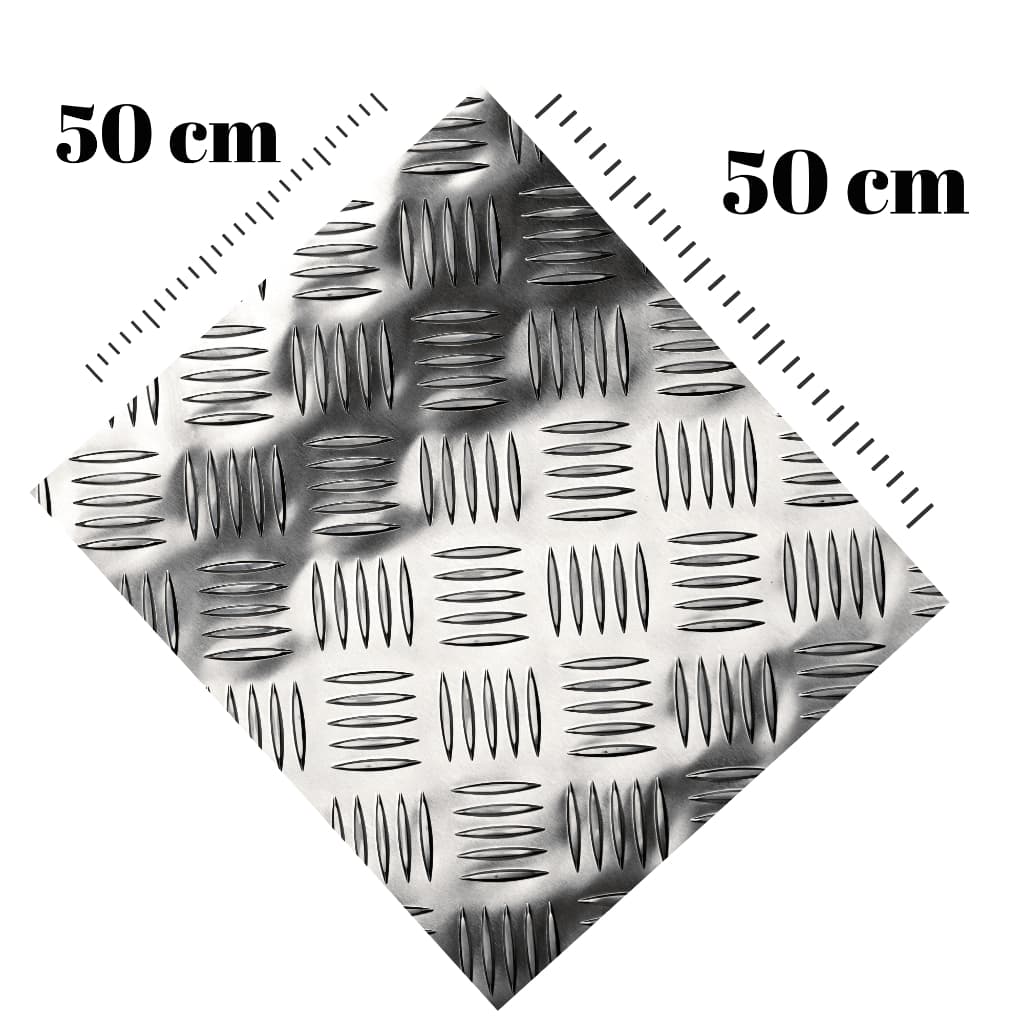 Chapa Piso Xadrez Alumínio 1,5mm 50x50cm Antiderrapante Resistente Uso Interno e Externo