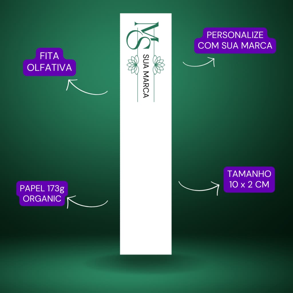 Fita olfativa Personalizada Demostração de perfumes 10x2cm 2000 UNIDADES
