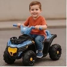 Mini Quadriciclo Elétrico Infantil Azul Veículo  Passeio Criança Motinha Transporte Andador