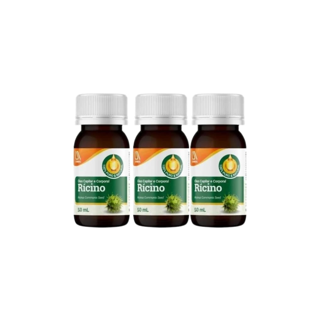 ÓLEO DE RÍCINO 100% SOBRAL C/50 ML - KIT C/3 UNIDADES