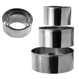 Aro Redondo Modelador e Cortador 3 Tamanhos 8/10/12cm em Aço Inox