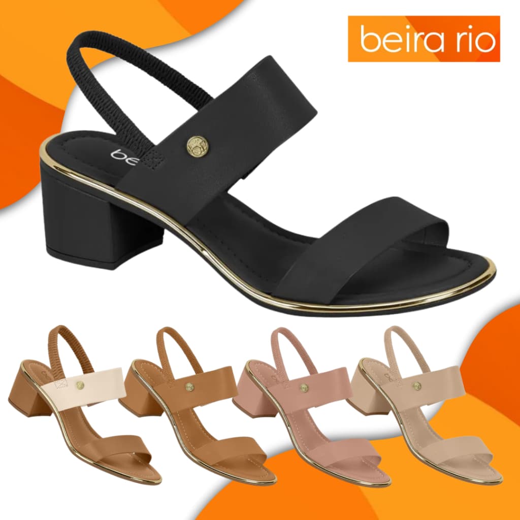 Sandália Beira Rio confort Salto Bloco Médio Feminina original.