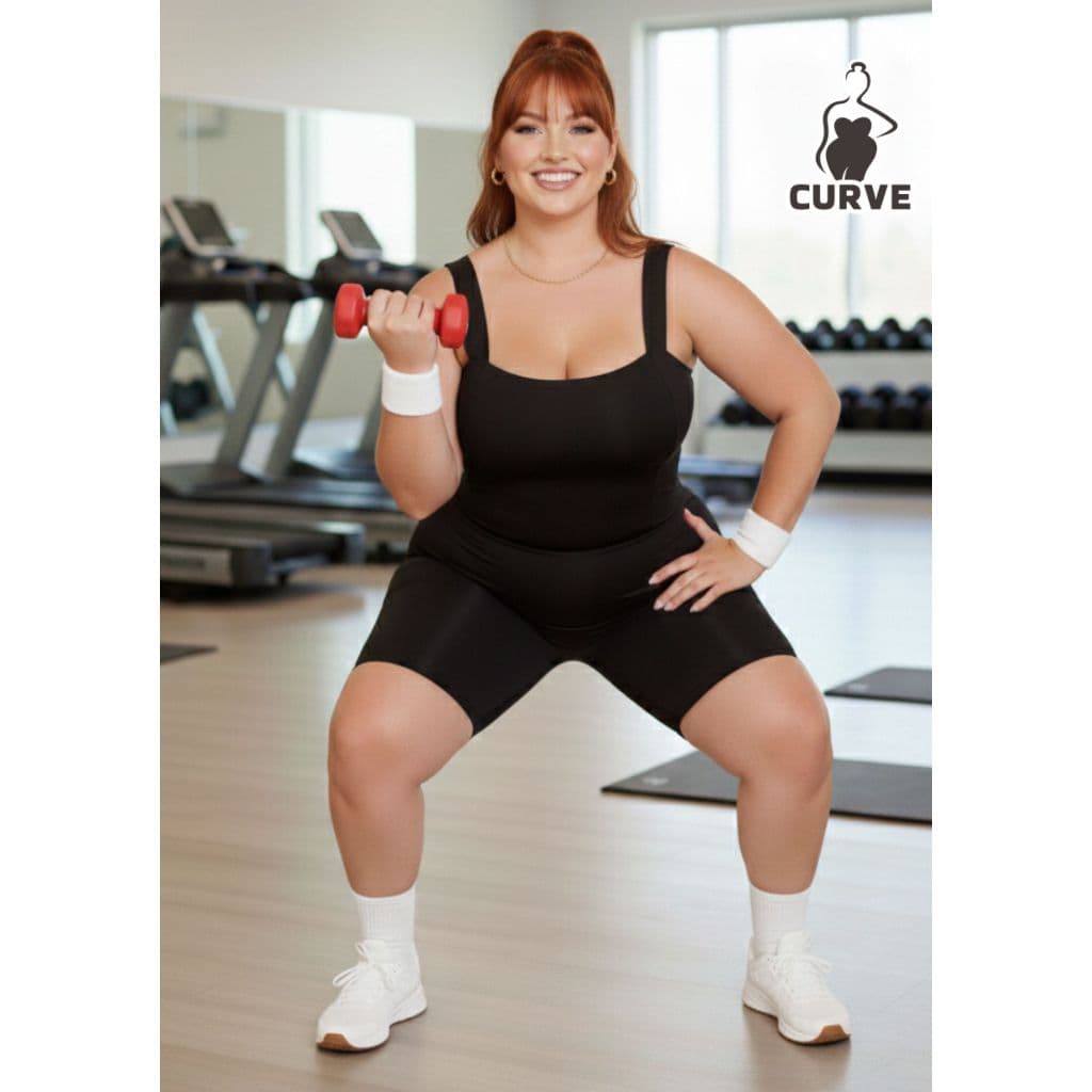 Macaquinho Plus Size Fitness Suplex Power Sensação Casual Feminino Estilo Gringa Até G4