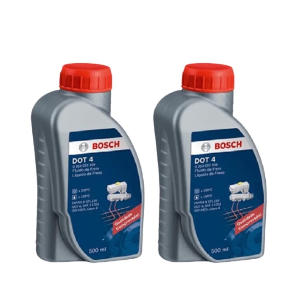 Kit 2 Fluido Óleo de Freio Bosch DOT 4 500ml Original – Alta Performance e Freio Seguro