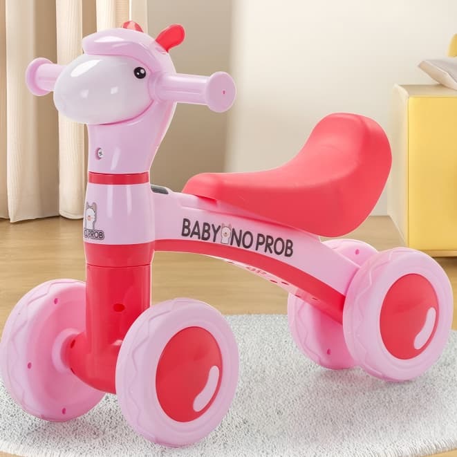 Bicicleta de Equilíbrio Infantil4Rodas para Bebê 1 a5Anos–Andador Primeiros Passos Seguro e Resistente, Suporta até35kg