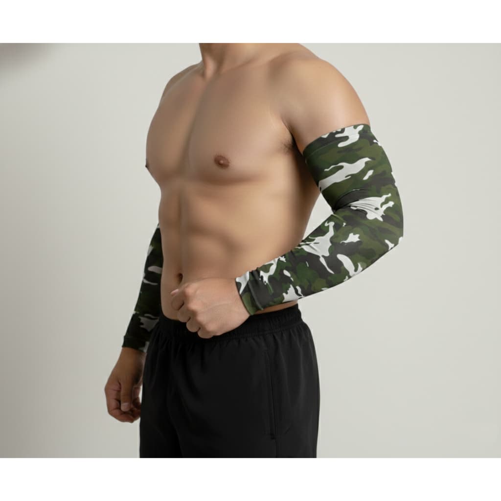 Kit 3 Pares de Manguito Camuflado Esportivo – Proteção UV e Alta Compressão
