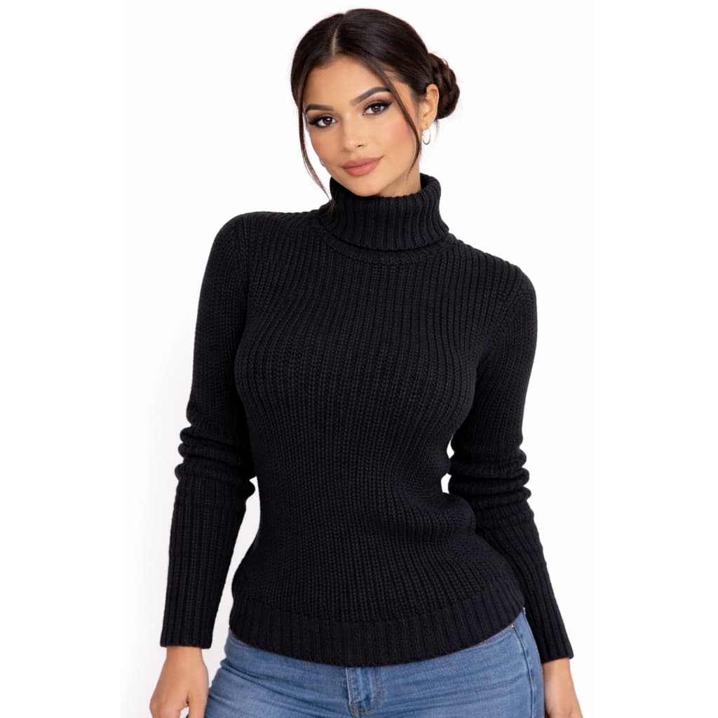 Blusa Tricot Feminina Manga Longa Golinha Outono/Inverno Casual Delicada