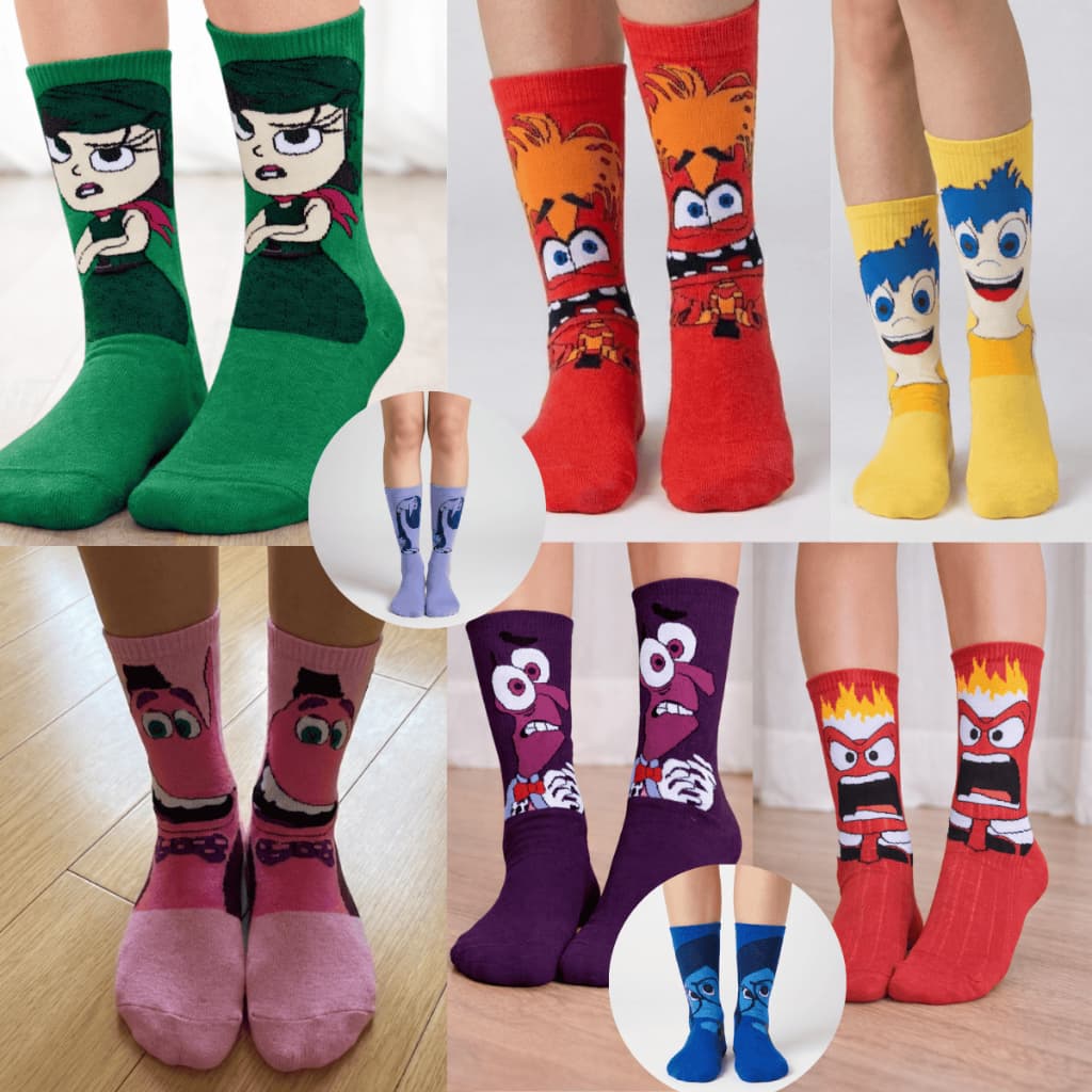Kit Meia Cano Alto Algodão 3 e 8 Pares Estampada Divertidamente Unissex Academia Corrida CrossFit