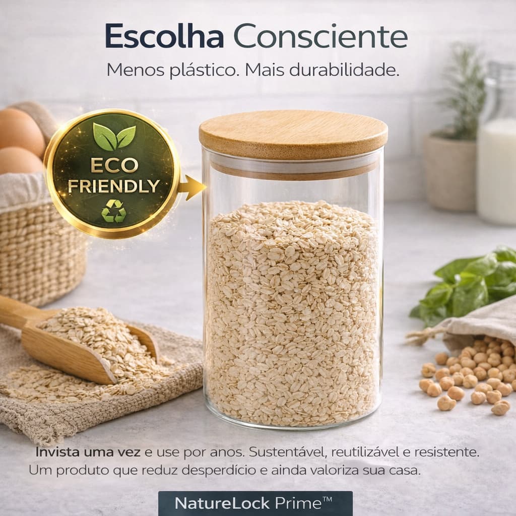 Pote Vidro Borossilicato Tampa Bambu Hermetico Resistente Armazenamento Versatil 550ml