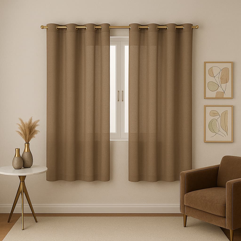 Cortina Roma em Tecido para Sala ou Quarto 2,00 x 1,70 Com Ilhós