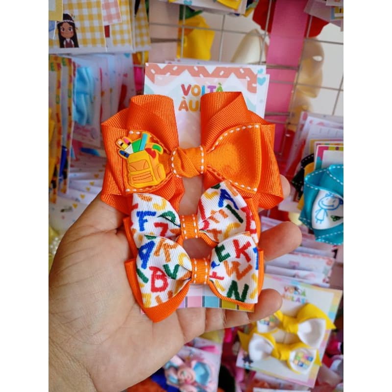 kit de laço escolar, Laço infantil, laço de cabelo escolar