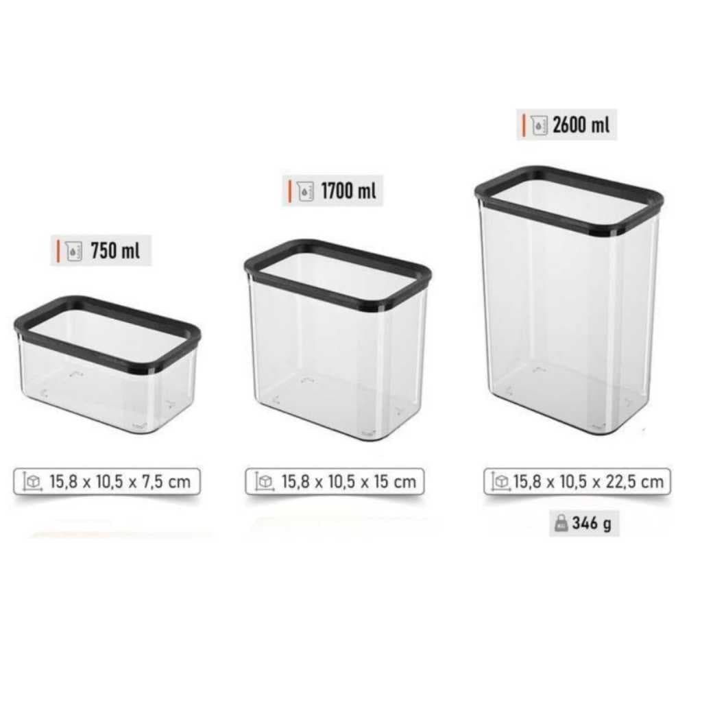 Conjunto 3 Potes Herméticos de Plástico