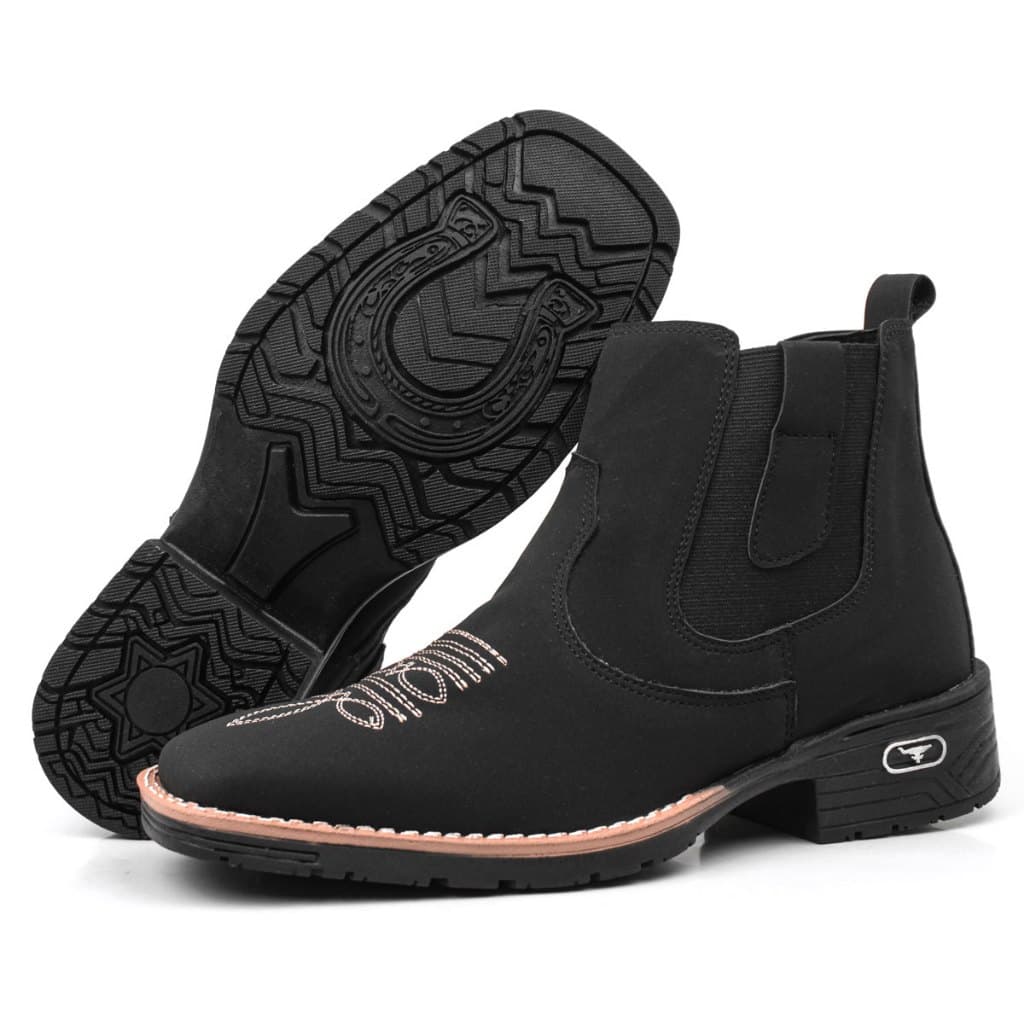 Bota Texana Masculino Cano Curto Confortavel No Estilo Coutry