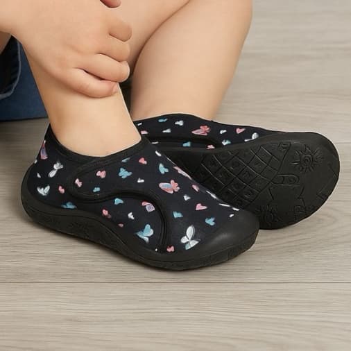 Calçado Infantil Tipo Meia Antiderrapante Bebê Menina Confortável Flexível