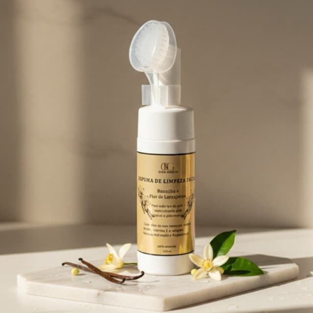 Espuma de Limpeza Facial Baunilha e Flor de Laranjeiras l Skincare | Vegana | 150ml