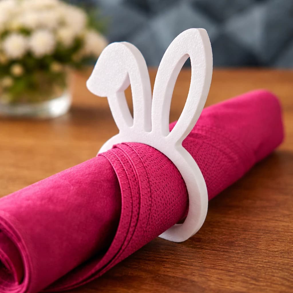 Porta Guardanapo Páscoa Decorativo Argolas Enfeite Anéis para Guardanapos Mesa Posta Coelho Orelhas