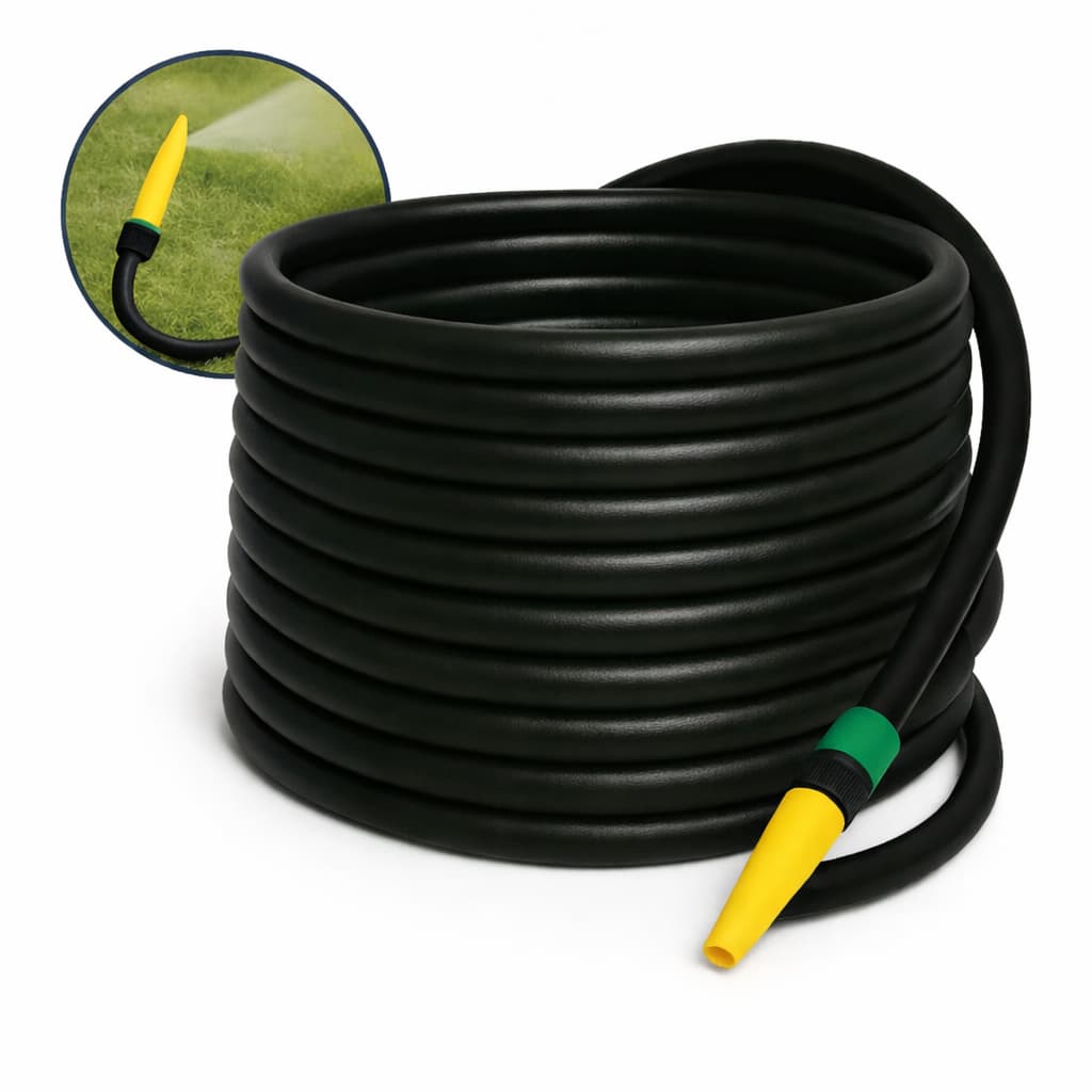 Mangueira Jardim 30m Preta flat Flexível Antitorção Resistente com Esguicho Regulável e Engate Rápido
