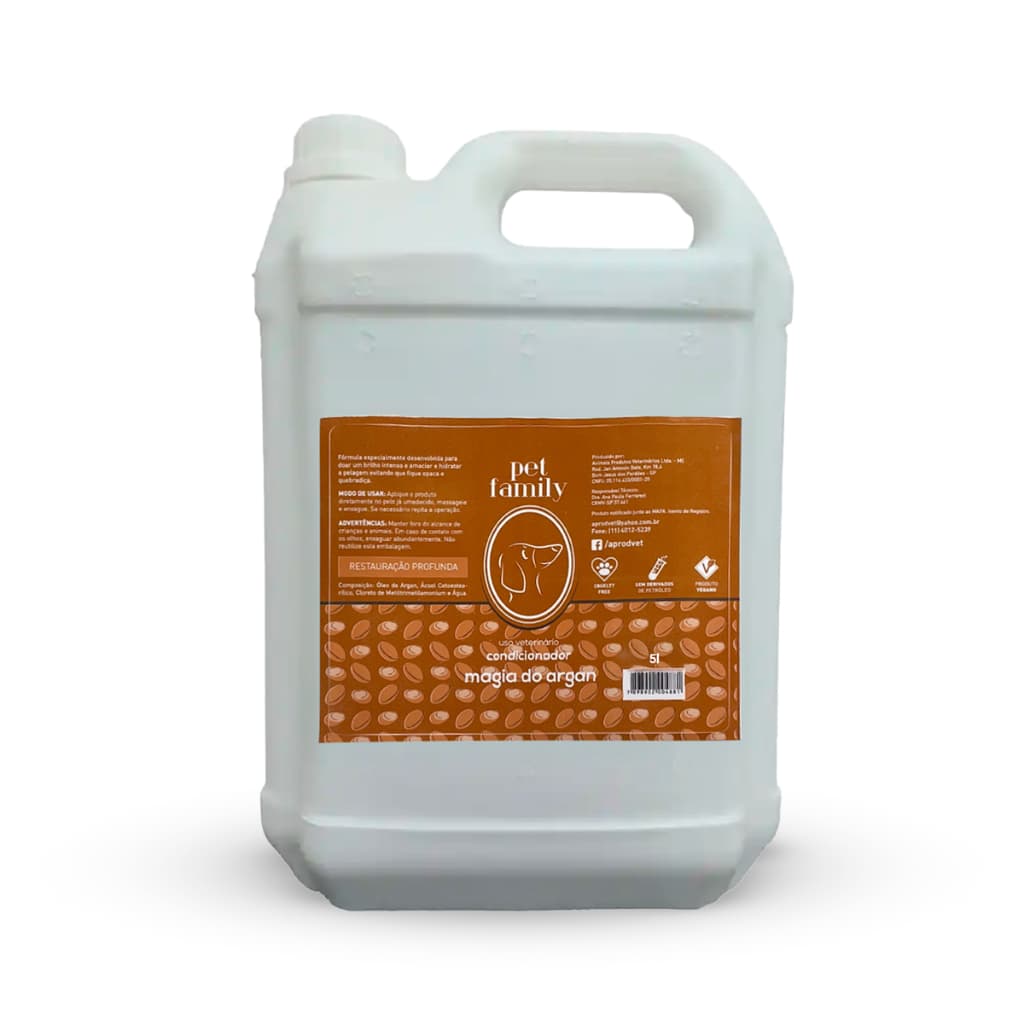 Condicionador Para Pets Cães e Gatos Magia do Argan Pet Family 5L