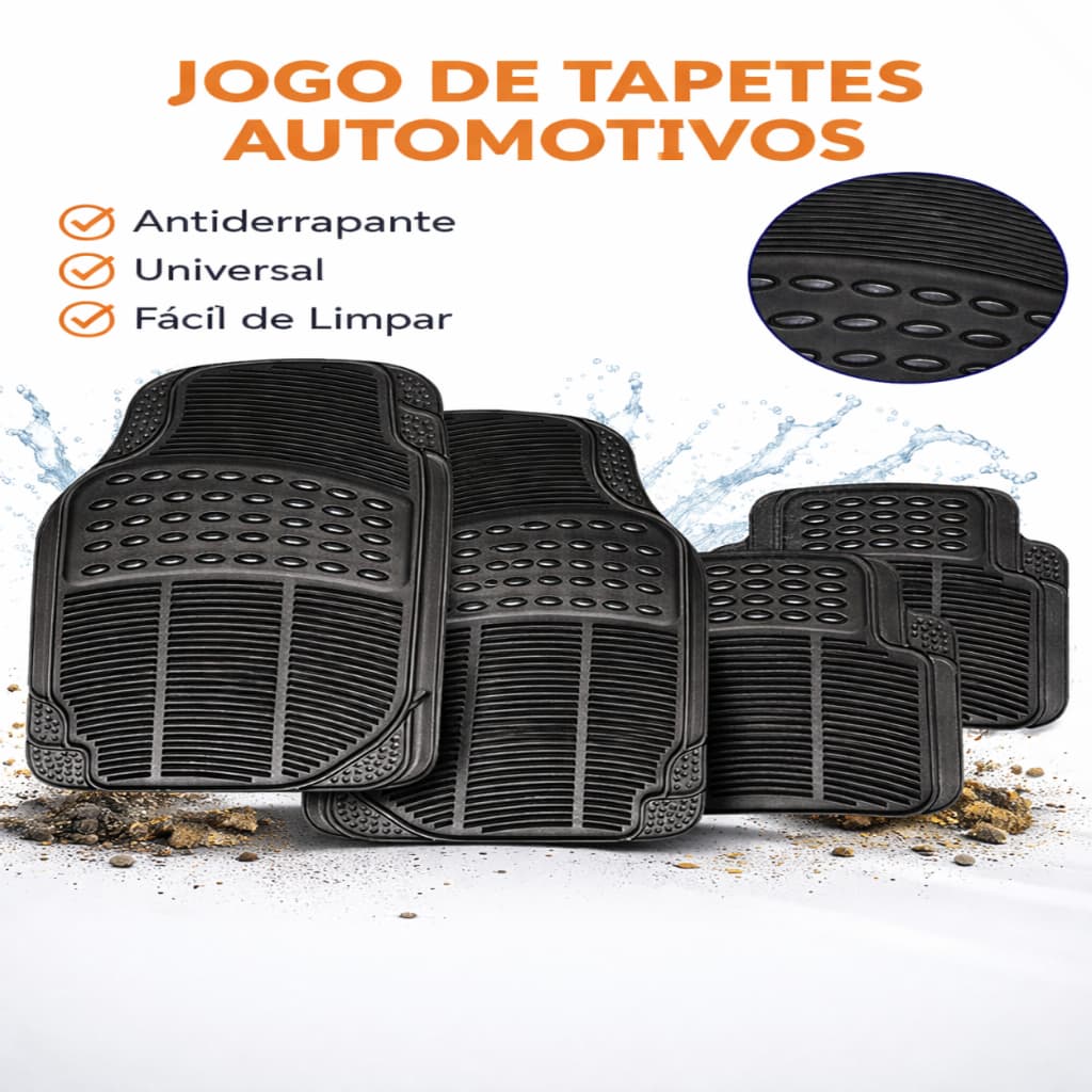 Jogo Tapete Borracha PVC Automotivo Universal Para Volkswagen Antiderrapante