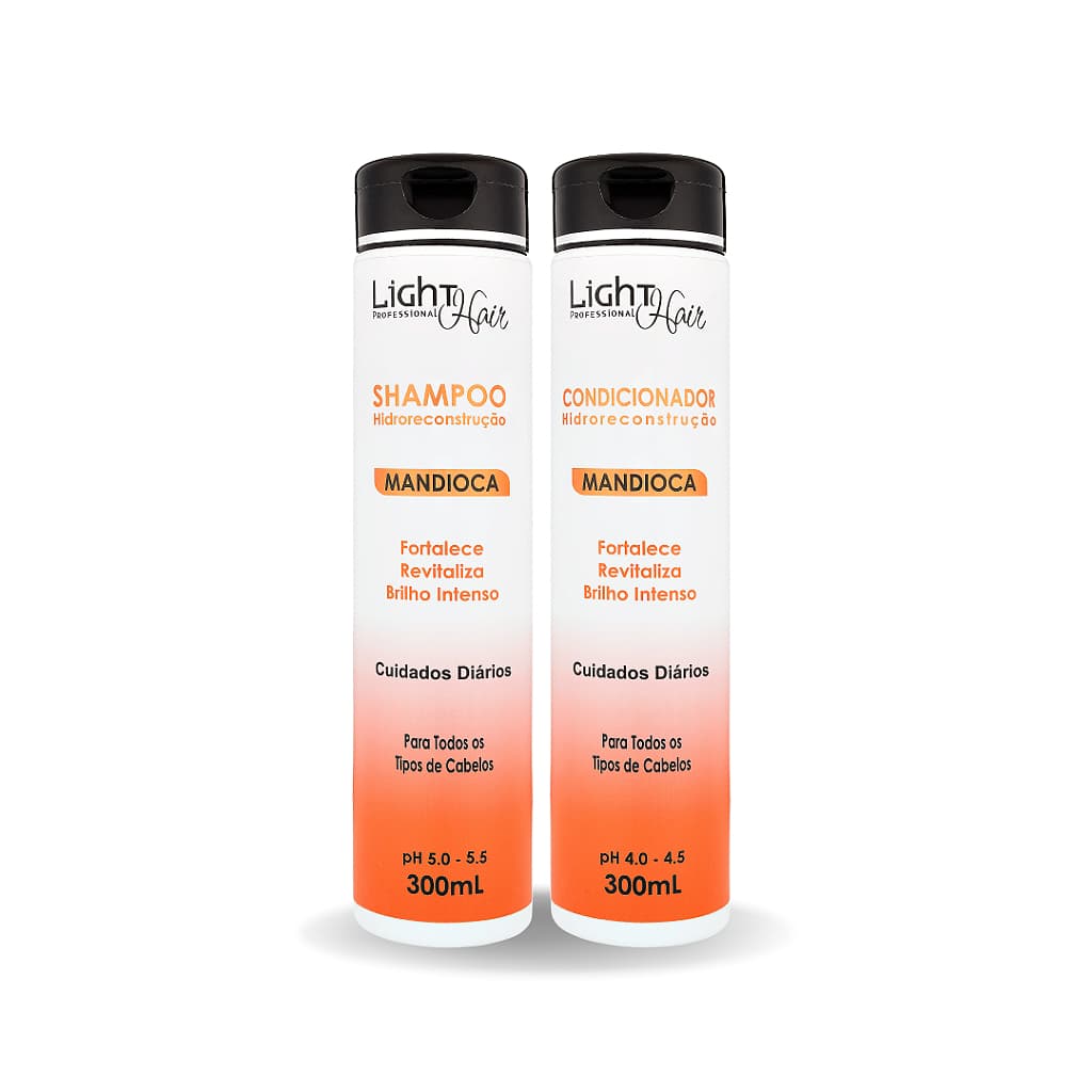 Kit shampoo e Condicionador Mandioca Hidro reconstrução Para Cabelos Mais Fortes - Light Hair