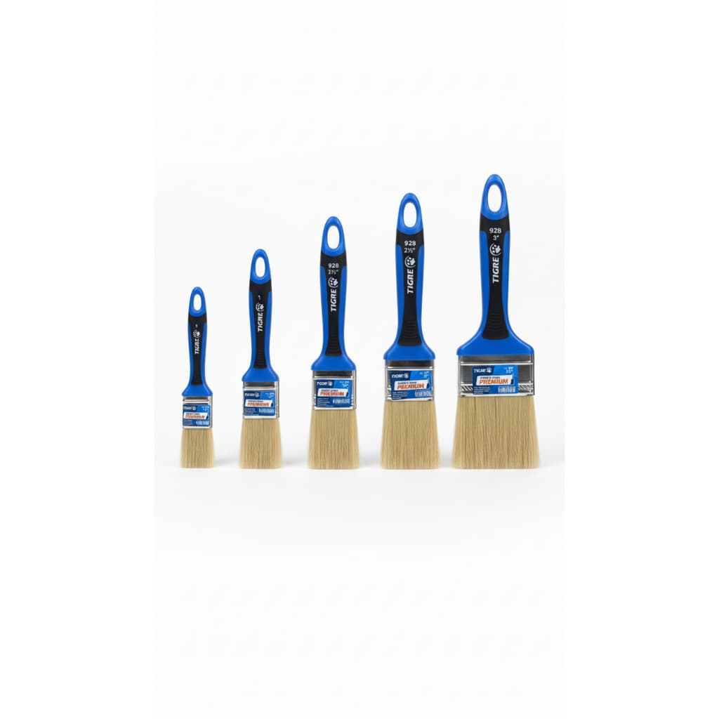 Kit 5unid Trincha 928 Tigre Para Verniz E Stain