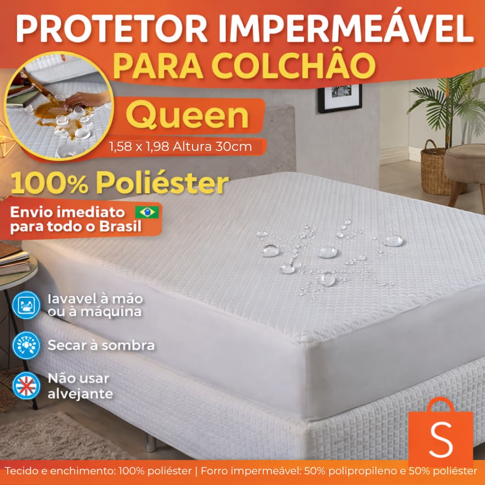 Protetor Impermeável para Colchão Queen – Proteção Total Contra Líquidos e Sujeira