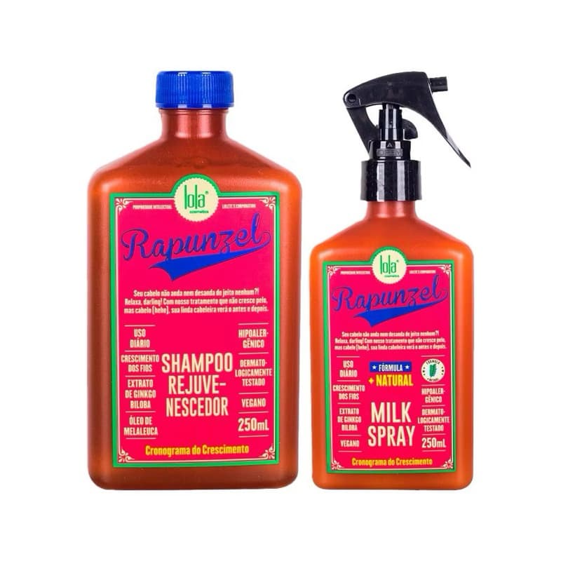 Kit Lola Cosmétics - Shampoo Rapunzel 250 ml + Leave-in Spray Rapunzel Milk 250 ml
