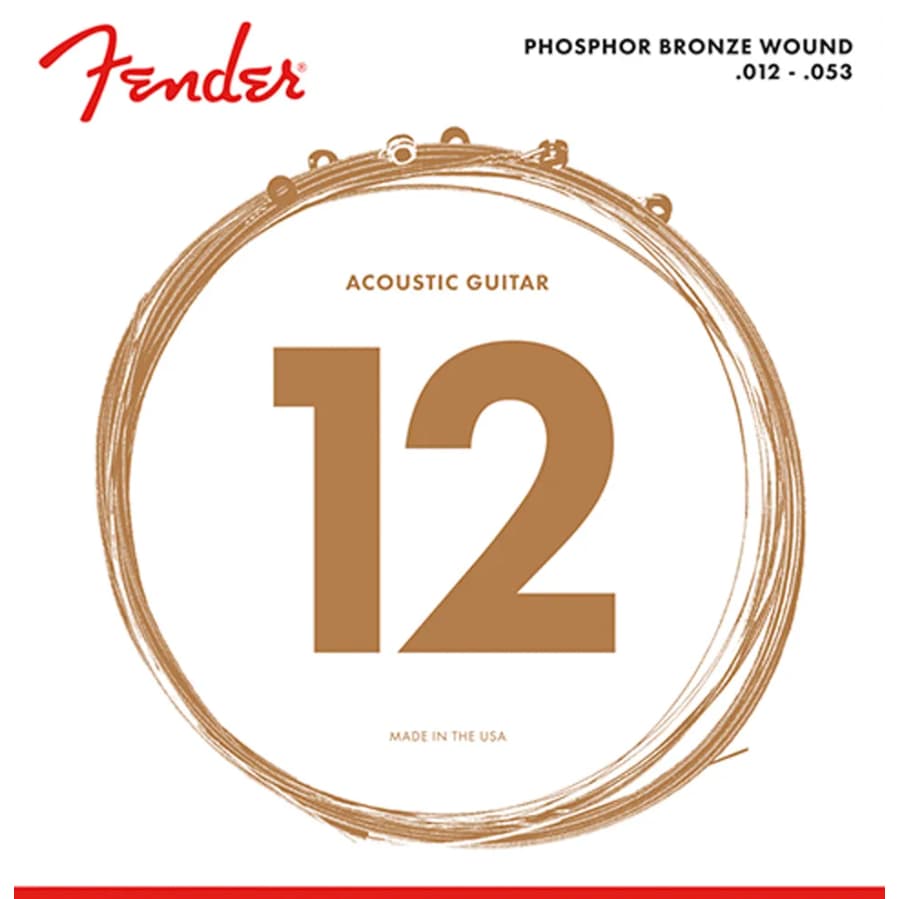 Encordoamento para Violão Aço .012 .053 Fender Tensão Leve Bronze Fosforoso 60L