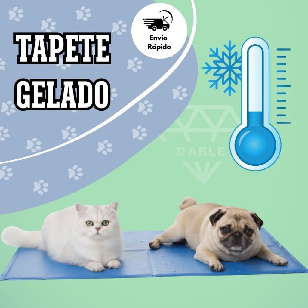 Tapete Gelado Refrescante Para Pet Cachorro Gato Tamanho Médio e Grande Alta Durabilidade Atóxico