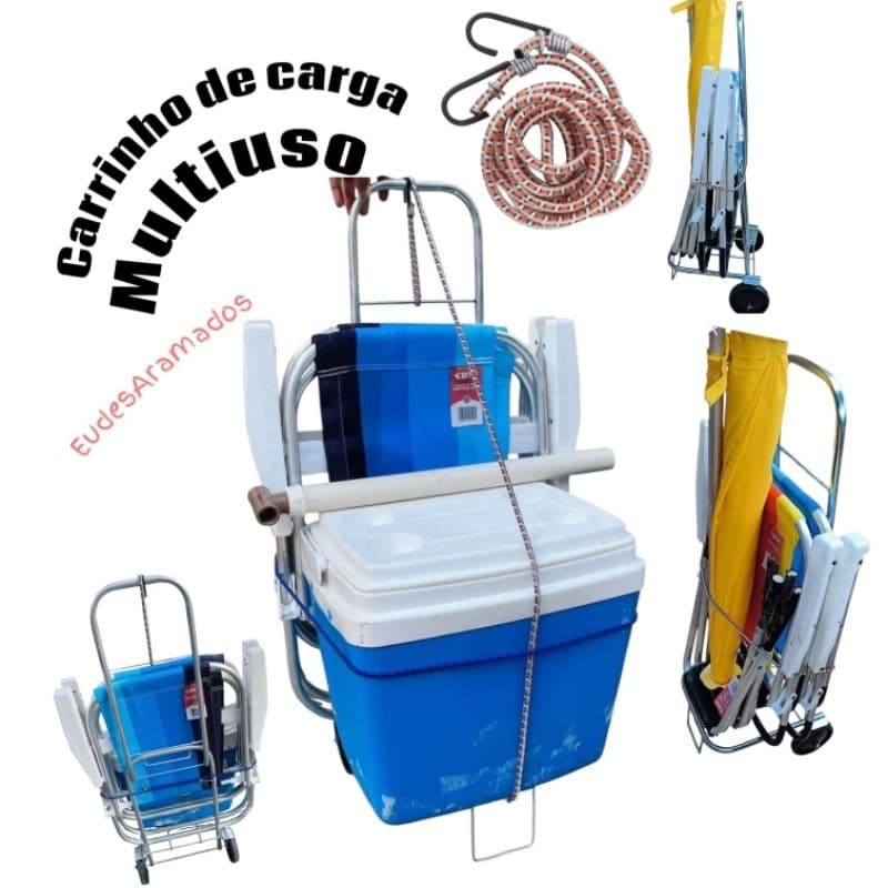 CARRINHO de carga  Dobrável  Acompanha Corda Elástica