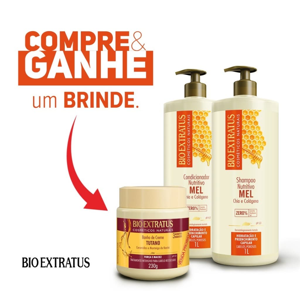 ￼Kit Mel Shampoo E Condicionador Bio Extratus - 1L